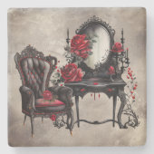 Boudoir | Vanity Mirror en Victoriaans salonstoel Stenen Onderzetter (Voorkant)