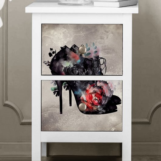 Boudoir | Victoriaans oude rode rozen hoge hak laa Tissuepapier