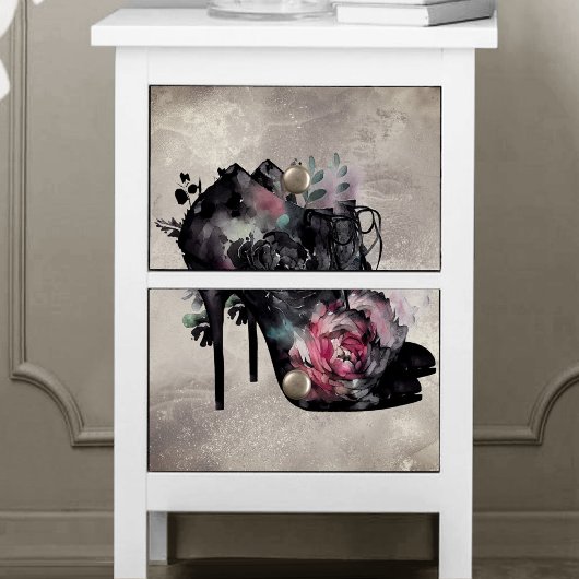 Boudoir | Victoriaans Roze Rose Hoge Heel Booties Tissuepapier