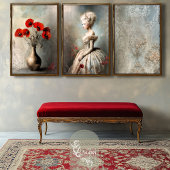 Bouffant Bloemen, Rococo Elegantie Portret Kunst Tissuepapier