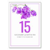 Bougainville papier bloem paarse bruiloft kaart (Achterkant)