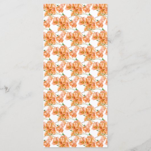 Bougainvillea abrikoos sinaasappel waterverf bruil menu (Achterkant)