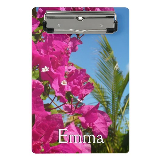 Bougainvillea and Palm Tree Tropical Nature Scene Mini Klembord (Voorkant)