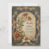  Bougainvillea Art Nouveau bruiloft Kaart (Voorkant)