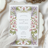 Bougainvillea Art Nouveau bruiloft Kaart