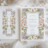 Bougainvillea Art Nouveau bruiloft Kaart