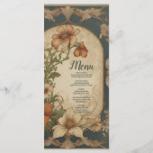 Bougainvillea Art Nouveau bruiloft Menu (Achterkant)