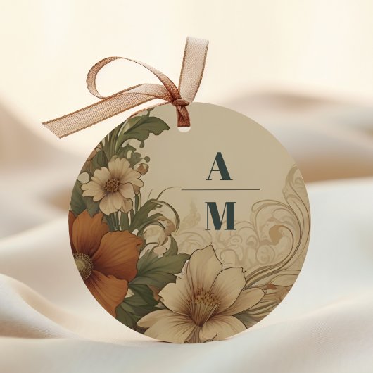  Bougainvillea Art Nouveau bruiloft Ronde Sticker