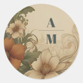  Bougainvillea Art Nouveau bruiloft Ronde Sticker (Voorkant)