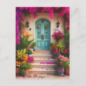 bougainvillea bloem 1990 oude dagen briefkaart (Voorkant)