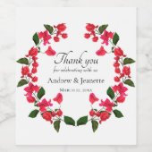 Bougainvillea Bloem Bruiloft Wijnfles Etiketten (Enkel label)