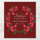 Bougainvillea Bloem Bruiloft Wijnfles Etiketten (Enkel label)