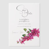 Bougainvillea bloem paarse cascade bloemenzomer vellum uitnodigingen (Voorkant)