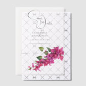 Bougainvillea bloem paarse cascade bloemenzomer vellum uitnodigingen (Offset (Uitnodiging))