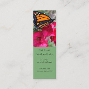 Bougainvillea bloemen met monboogvlinder mini visitekaartje
