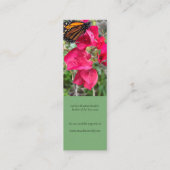Bougainvillea bloemen met monboogvlinder mini visitekaartje (Achterkant)