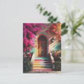 bougainvillea bloemen retro shot briefkaart (Staand voorkant)