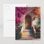 bougainvillea bloemen retro shot briefkaart (Voorkant / Achterkant)