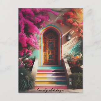 bougainvillea bloemen retro shot briefkaart