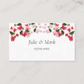 Bougainvillea Bruiloft Details Behuizing Kaart Plaatskaartje (Achterkant)