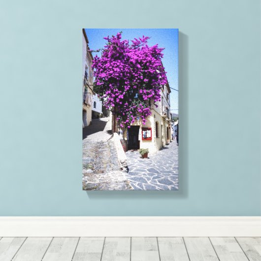 Bougainvillea Canvas Afdruk (Insitu (Houten vloer))
