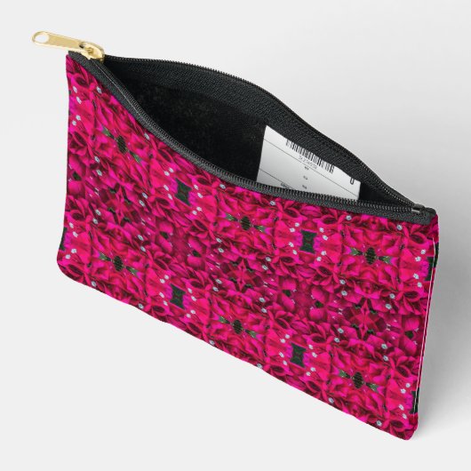 Bougainvillea Deep Pink Accessory Pouch  Etui (Open)