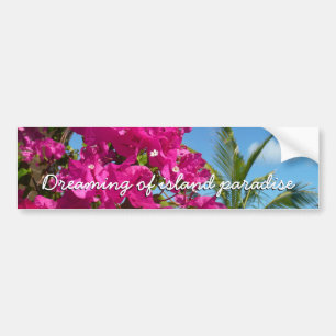 Bougainvillea en palmboom Tropische natuur scène Bumpersticker