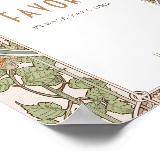 Bougainvillea Favors Sign Guests  Mucha Poster (Hoek)
