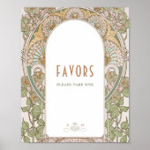 Bougainvillea Favors Sign Guests  Mucha Poster (Voorkant)