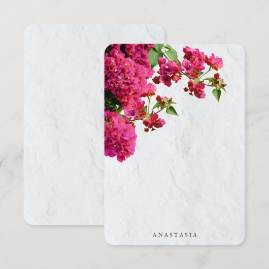 Bougainvillea Floral — Grieks eiland Bedankkaart (Voorkant / Achterkant)