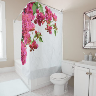 Bougainvillea Floral — Grieks eiland Douchegordijn