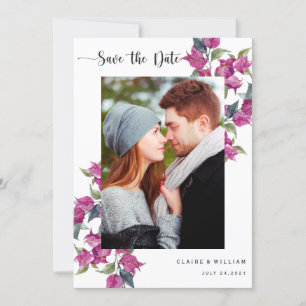 Bougainvillea Floral Photo Wedding Save the Date