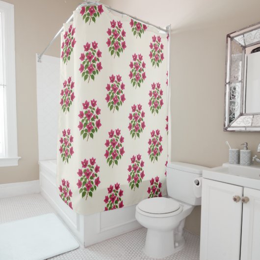 Bougainvillea flower bathroom curtain douchegordijn (In situ)