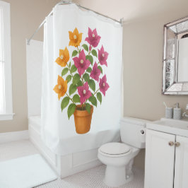 Bougainvillea flower bathroom curtain douchegordijn