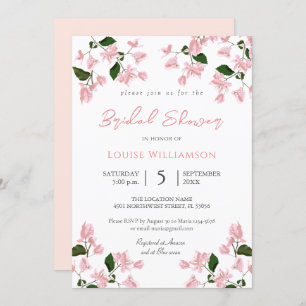 Bougainvillea Flower Bridal Shower Kaart