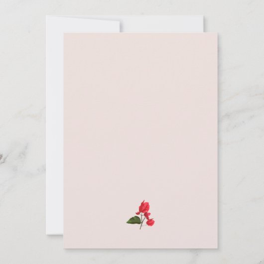 Bougainvillea Flower Bridal Shower Kaart (Achterkant)