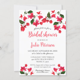 Bougainvillea Flower Bridal Shower Kaart