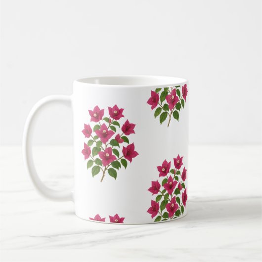 Bougainvillea flower mug koffiemok (Links)