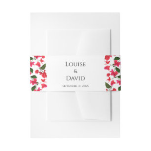 Bougainvillea Flower Wedding Belly Band Uitnodigingen Wikkel