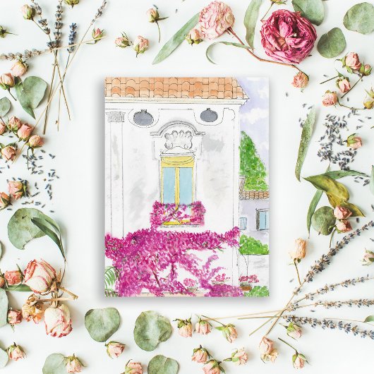 Bougainvillea Flowers in Positano, Italië Briefkaart