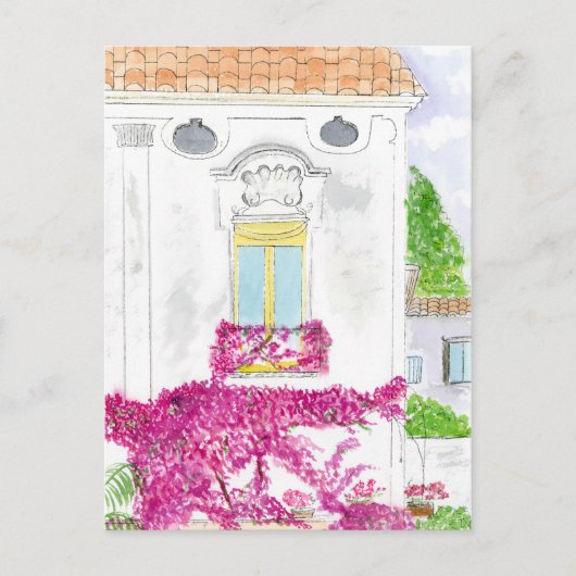 Bougainvillea Flowers in Positano, Italië Briefkaart (Voorkant)