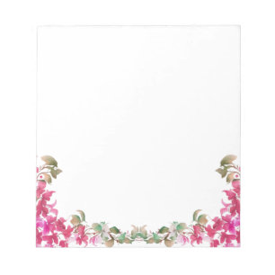 Bougainvillea Flowers Waterverf Magenta Note Kaart Notitieblok