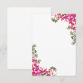 Bougainvillea Flowers Waterverf Magenta Notitiekaartje (Voorkant / Achterkant)