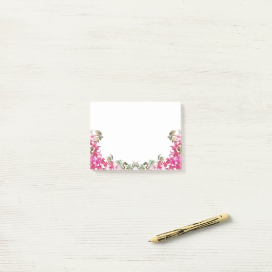 Bougainvillea Flowers Waterverf Magenta Post-it® Notes (Op bureau)