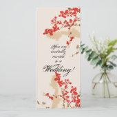 Bougainvillea Flowers Wedding Invitation Kaart (Staand voorkant)