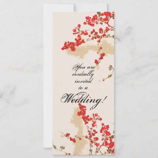 Bougainvillea Flowers Wedding Invitation Kaart (Voorkant)