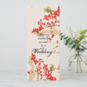 Bougainvillea Flowers Wedding Invitation Kaart (Staand voorkant)