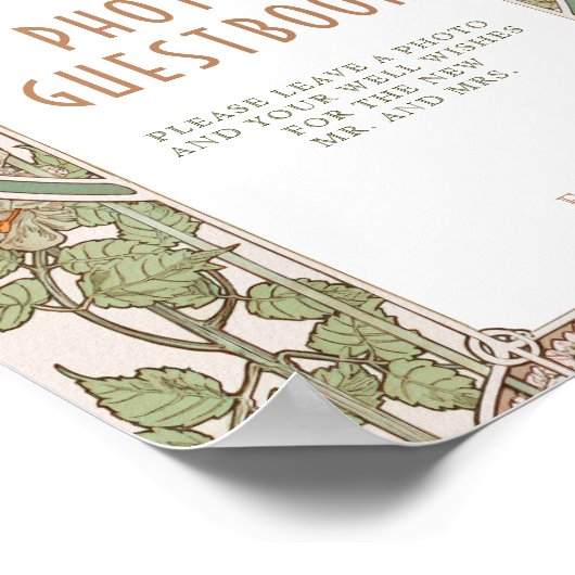 Bougainvillea Foto Gästeboek Bord Antiek Poster (Hoek)