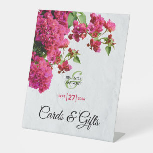 Bougainvillea Greek Island Wedding Cards & Gifts Reclamebord Met Voetstuk