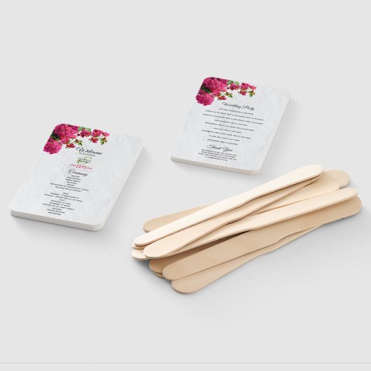 Bougainvillea Greek Island Wedding Programme Handwaaier (Niet-gemonteerd)